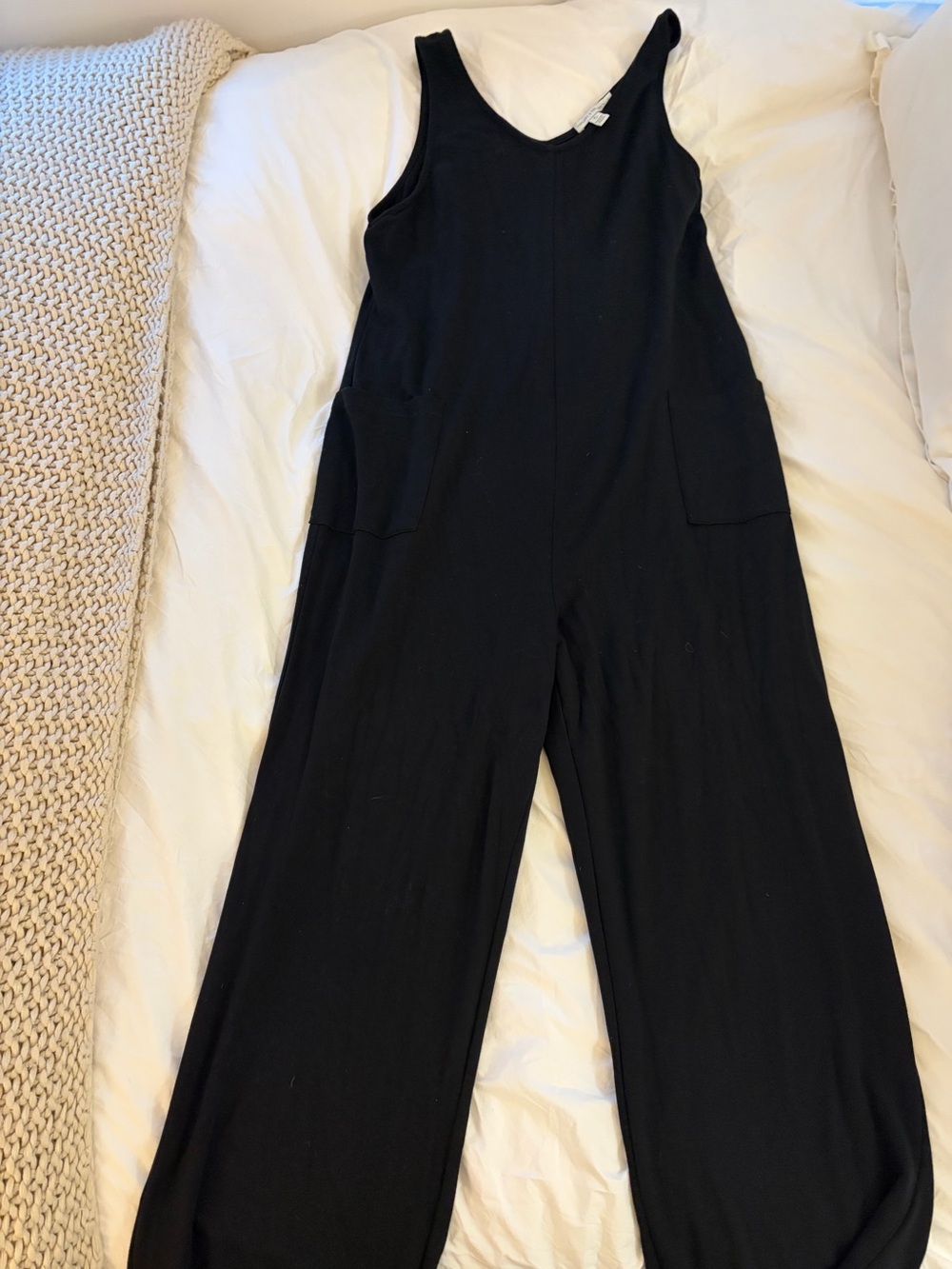 Threads 4 Thought Black Wide-Leg Sleeveless Jumpsuit